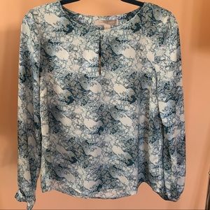 Marble keyhole blouse